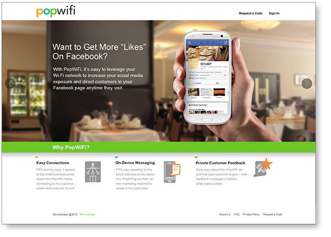 PopWiFi website home page